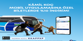 Kâmil Koç’tan Mobil Uygulamaya Özel Yurt İçi Biletlerde Yüzde 10 İndirim Kampanyası